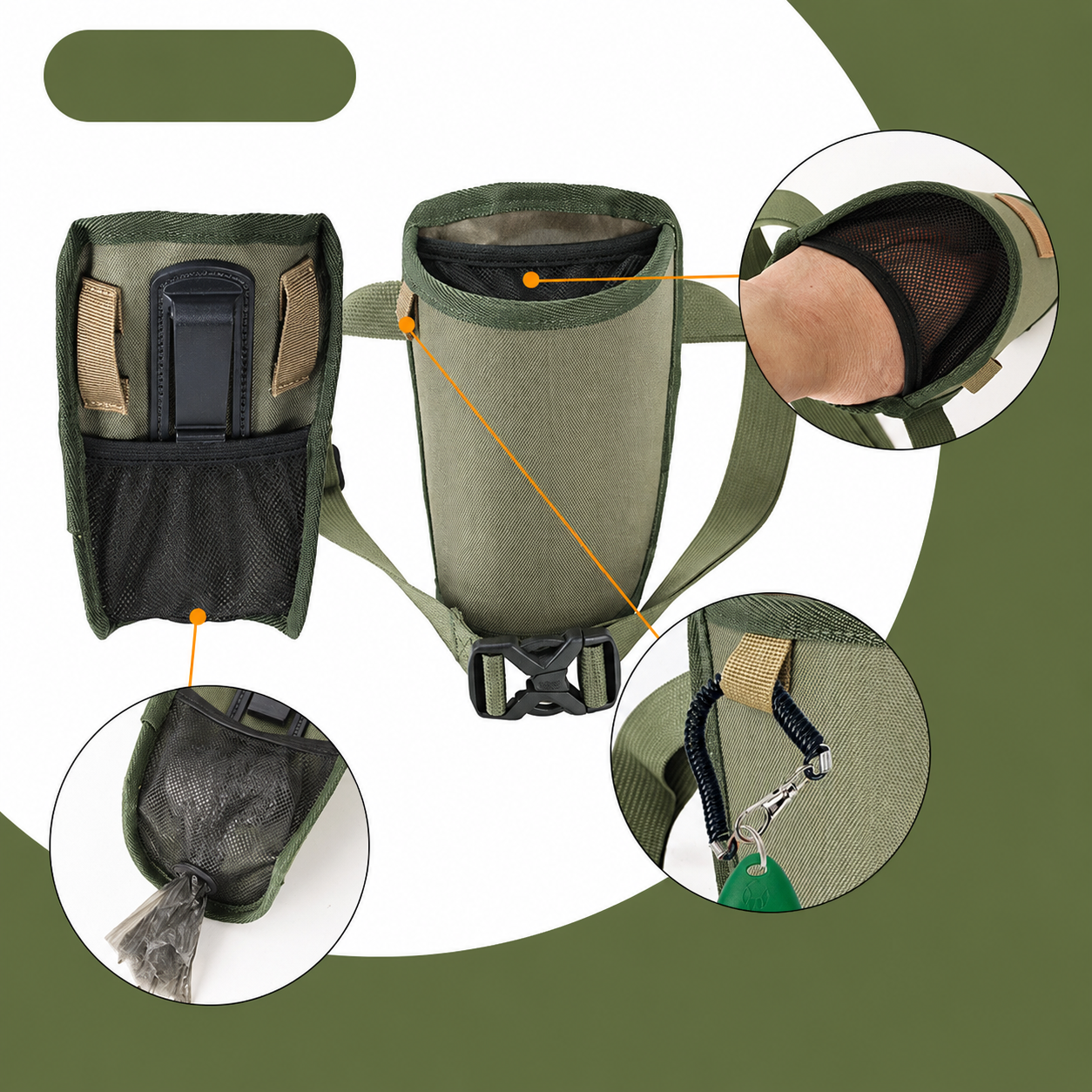 Dog Training Treat Pouch with Adjustable Waist Belt & Poop Bag Dispenser
