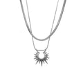 Double-Layer Sunflower Snake Chain Necklace