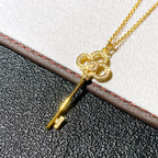 Full Rhinestone Light Luxury Key Pendant Necklace