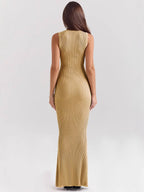 Knitted High-Neck Sleeveless Mermaid Dress