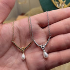 Knotted Pearl Necklace
