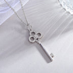 Full Rhinestone Light Luxury Key Pendant Necklace