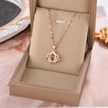 Large Crown Heart Angel Clavicle Necklace