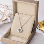 Large Crown Heart Angel Clavicle Necklace