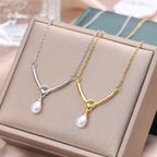 Knotted Pearl Necklace