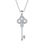 Full Rhinestone Light Luxury Key Pendant Necklace