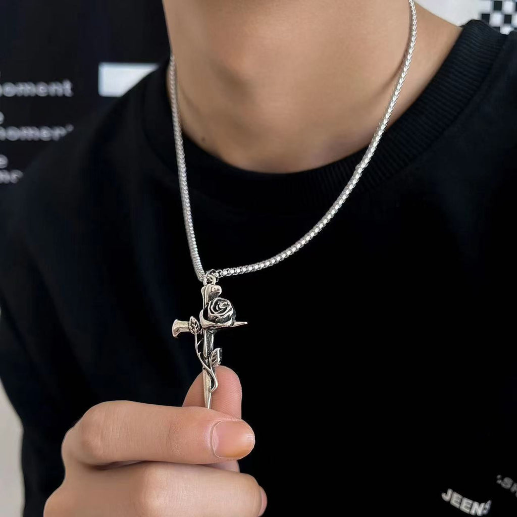 Rose Cross Necklace