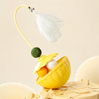 Interactive Cat Wobble Toy with Feather, Bell & Catnip Ball